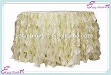 YHK#48 curly table skirt - polyester banquet wedding wholesale chair cover sash table cloth skirt linen
