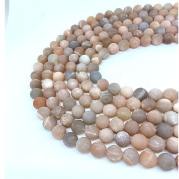 Natural Gem Orange Moonstone Frosted Beads for DIY Jewelry