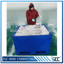 1000L Ocean-going Plastic PE fish chest, fish box, fish bins by rotomolding
