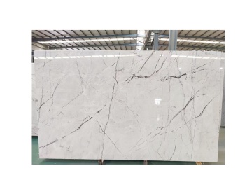 White Quartzite Tiles & Slabs: Fish Mont Blanc Stone Cut to Size