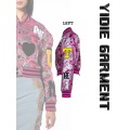 Veste punk de jacquard preppy brillant à l&#39;épreuve du vent brillant