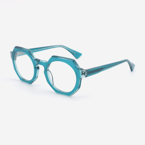 Hexagon and Irregular Dimensional Acetate Unisex Optical Frames 23A3197