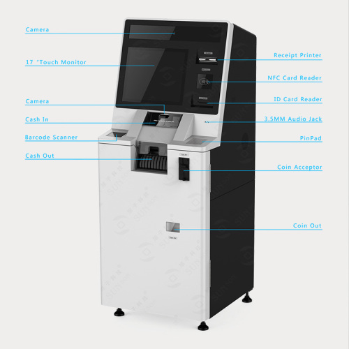 High Quality Lobby Cash and Coin Deposit CDM self service terminal for Bank