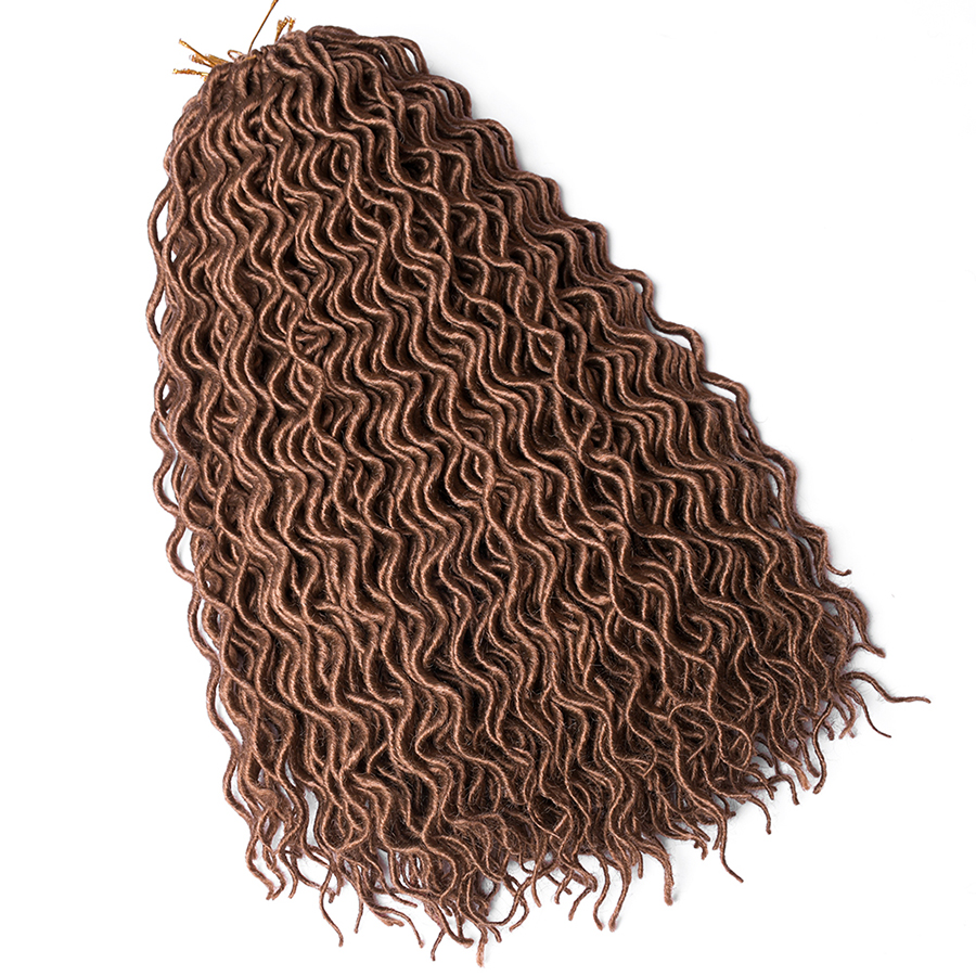 18 Inch 100% Synthetic Hair Extensions Goddess Wavy Curly Faux Crochet Locs