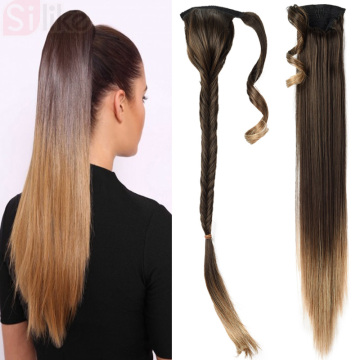 24" Long Fishtail Braids Claw Jaw Clip In Plait Fishtail Ponytail synthetic hair ponytails ponytail hair extensions ponytail