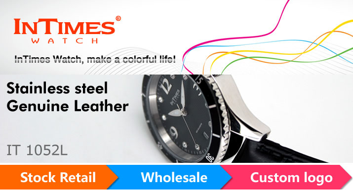 Orignal Brand Intimes Custom Watch Steel Wrist Watch with Genuine Leather Band 50ATM It-1052L