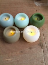 round ball shaped real wax candle led flicking cotton wick candle led candle with black cotton led candle with timer
