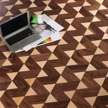 Wave patterned wood parquet flooring/Wood tile