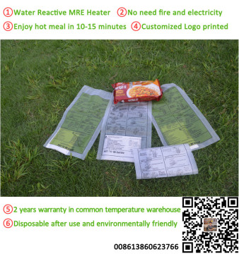 HongQiang water reactive MRE food Flameless Ration Heater bag