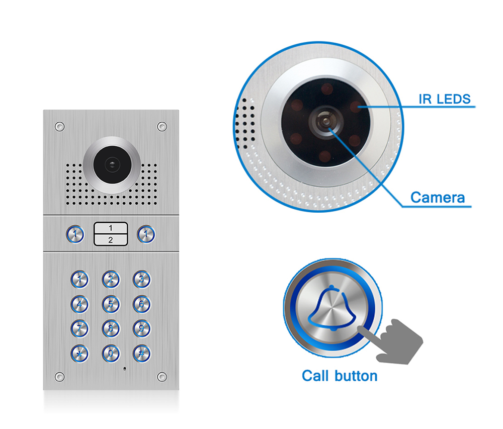 Bcomtech intercomunicador electrico 7inch Home Intercom support IR Cut for better Night Vision Video Intercom System