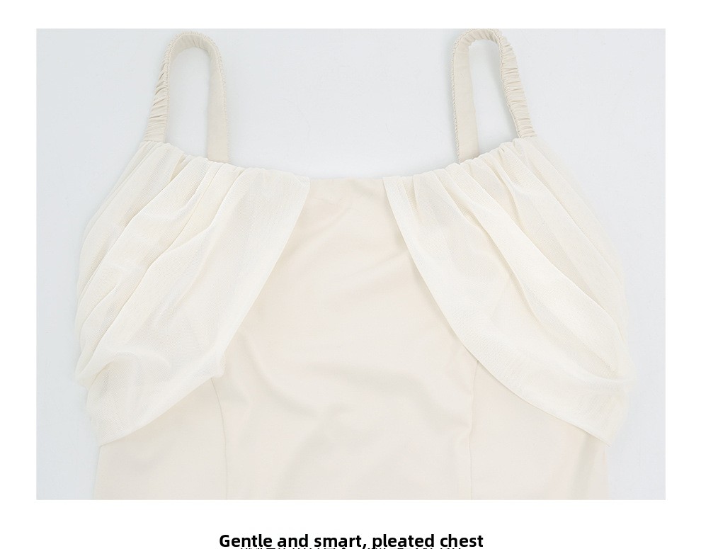 Женский плиссированный нейлоновый купальник без рукавов с ремешками Women's Strappy Pleated Nylon Sleeveless Leotard