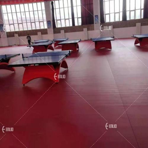 High -end ITTF goedgekeurde indoor tafel tennismat PVC sportvloer