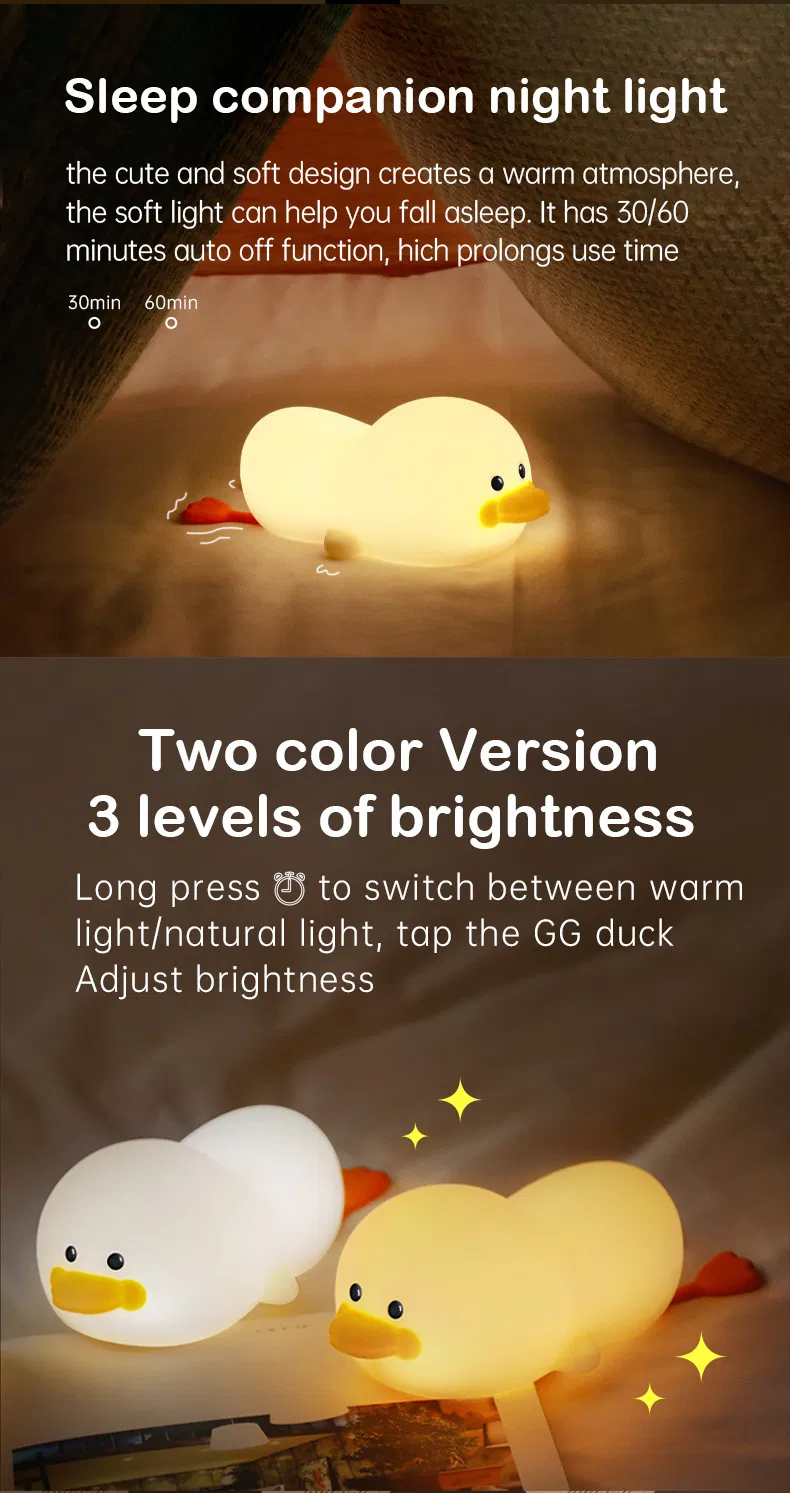 Charming Duck-Shaped Night Light for Children′s Sleep Space