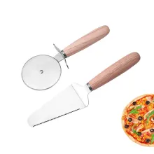 Pizza Cutter and Server Set Stainless Steel Cheese Shovel Baking Pizza Tool