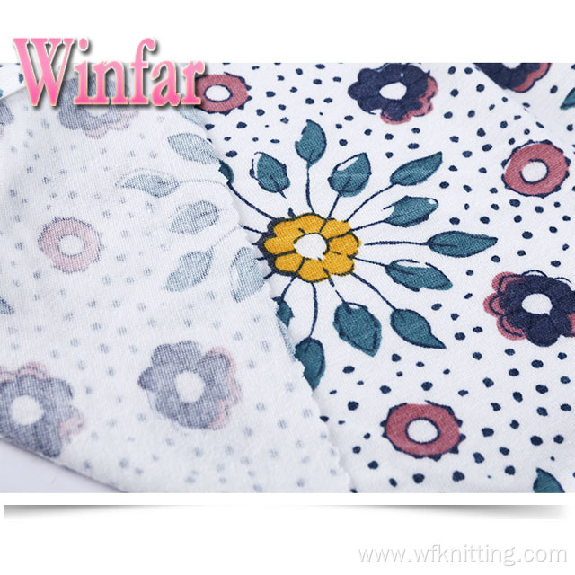 Printed Soft Knit Spandex Spun Polyester Stretch Fabric