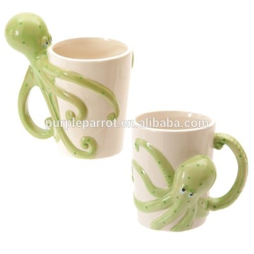 Ceramic Shaped Handle Mug Octupus sealife mug