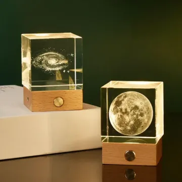 3D Laser Carved Wooden Glow Night Light