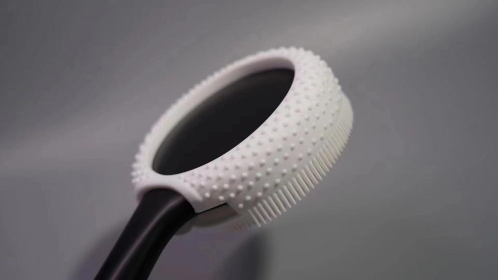 Silikon Kauçuk Fırça Ovma Swabbed Fonksiyon Plastik ABS Banyo El Duş Başlığı