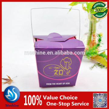 Disposable take away noodle box with handle