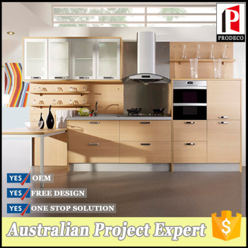 Melamine wood cabinet with the small kitchen designs and the kitchen accessories