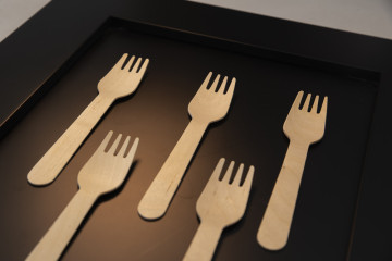 160mm Disposable flatware set wooden fork tableware