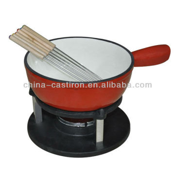 enamel fondue set