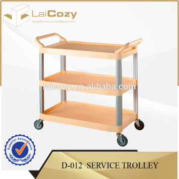 Hotel plastic utility food cart/food trolley for hotel restaurant/mobile plastic utility food cart for hotel