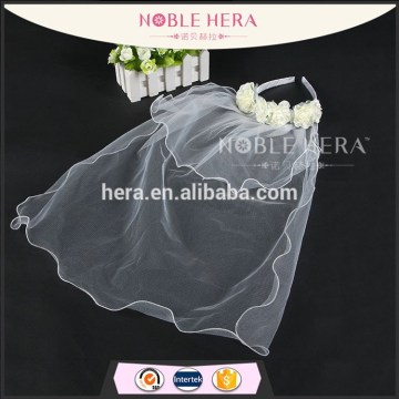 Cute white flower veil wedding headband lace hair baby headband