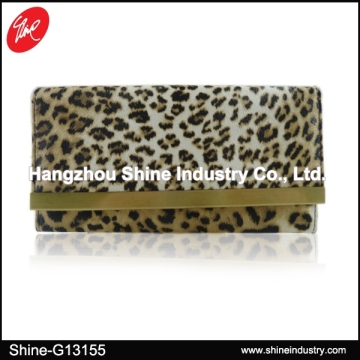 Leopard Leather Wallet/Lady PU Wallet/Leopard Print Clutch Bag