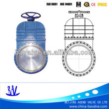 manual flange/butt-clamp knife sewage150lb gate valve