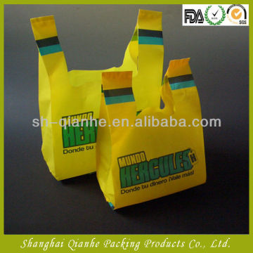 Yellow T-shirt bag for supermarket