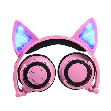 Fashionable Colorful Cat Ear Headphones with Blinking Lights