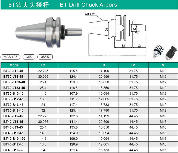 BT DRILL CHUCK ARBOR5