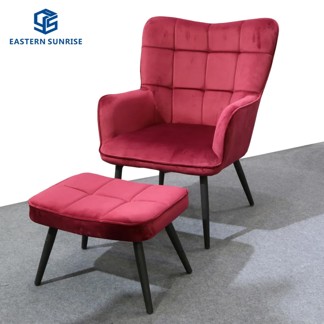 Simple Design Comfortable Velvet Visitor Chair with Factory Price