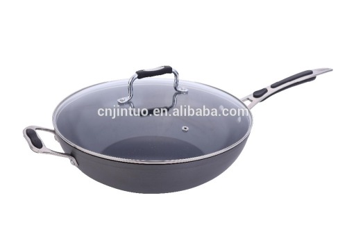 aluminum wok with CD bottom and glass lid