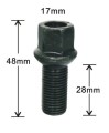 17mm hex siyah lug cıvata