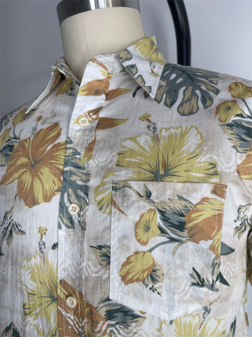 Retro Beach Printed Short Sleeved Shirt