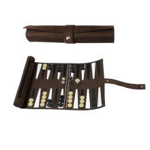 Customize Faux Suede PU Leather Roll Up Backgammon OEM