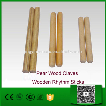 Pear Wood Claves, Wooden Rhythm Sticks