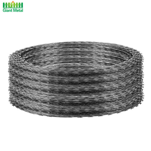 Galvanized Steel Single Loop Tentera Barbed Razor Wire