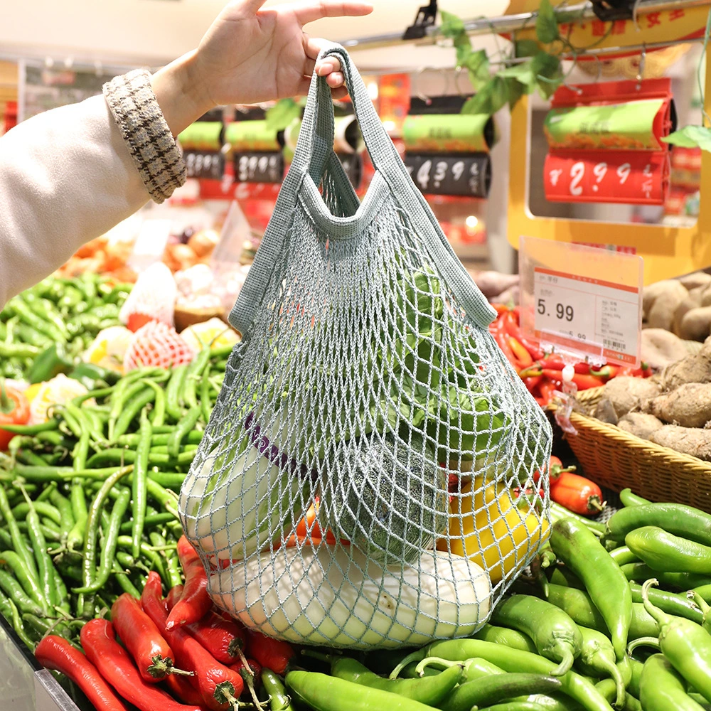 Portable Cotton Net Bag Cotton Mesh Bag Vegetables Fruits Bag