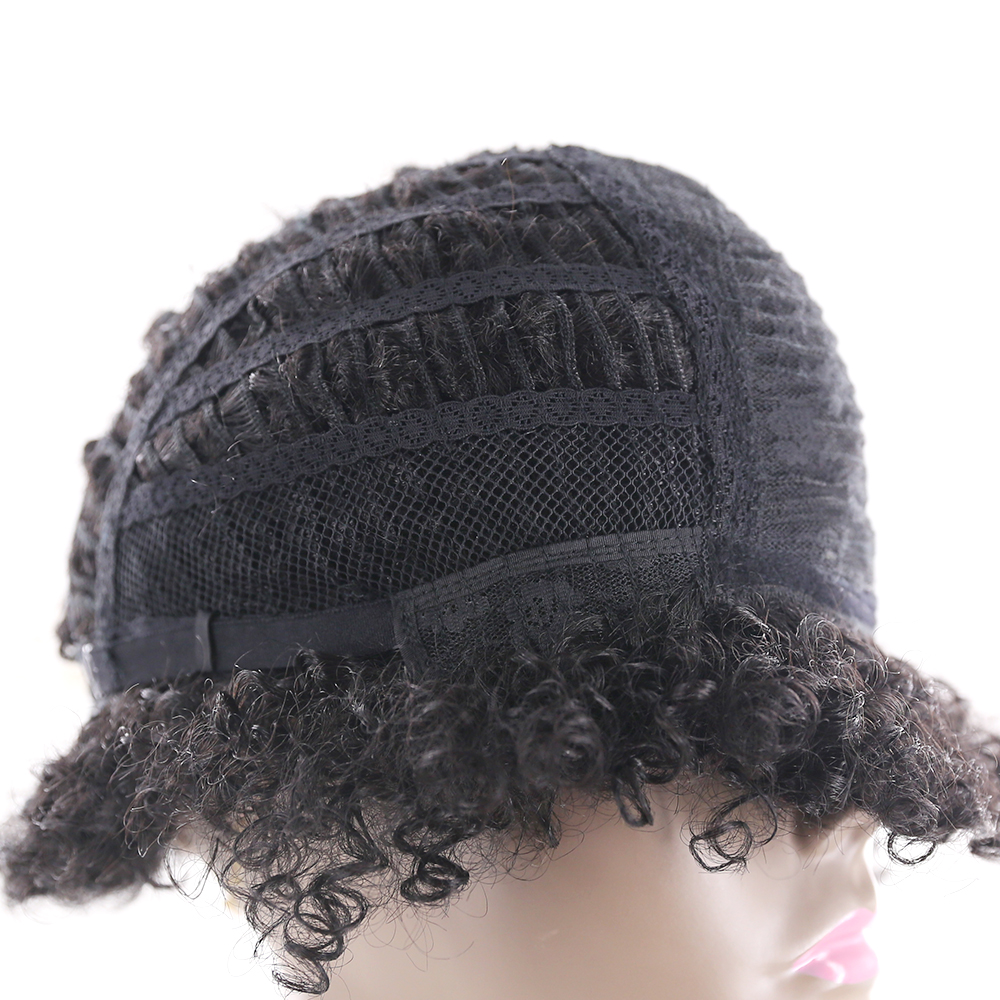 Wholesale Cheap Short Natural Afro Curly Virgin Human Hair Wigs For Black Women