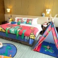 어린이 방을위한 인쇄 된 키즈 룸 깔개 텐트