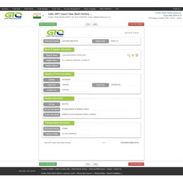 Epoxy Recubrimiento India Importar datos de la muestra