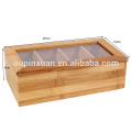 Caja de té de bambú de alta calidad de la venta caliente, caja de almacenamiento de los diversos con los compartimientos para la venta