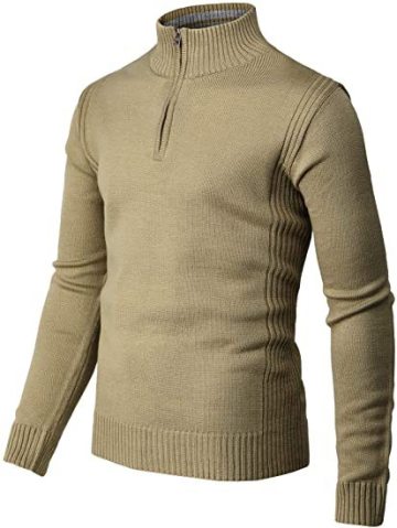 Men's Casual Quarter Zip Pullover Sweater