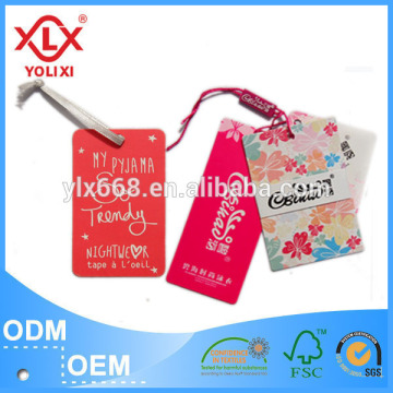 2015 printed company brand logo garment hang tag