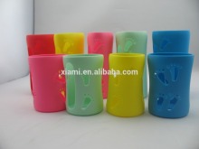 mass production candy color engraved foot shape Econimic silicone perfume bottle cover