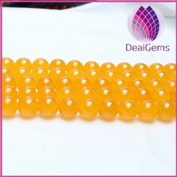 High quality 4mm yellow chalcedony round beads gemstone beads for jewelry