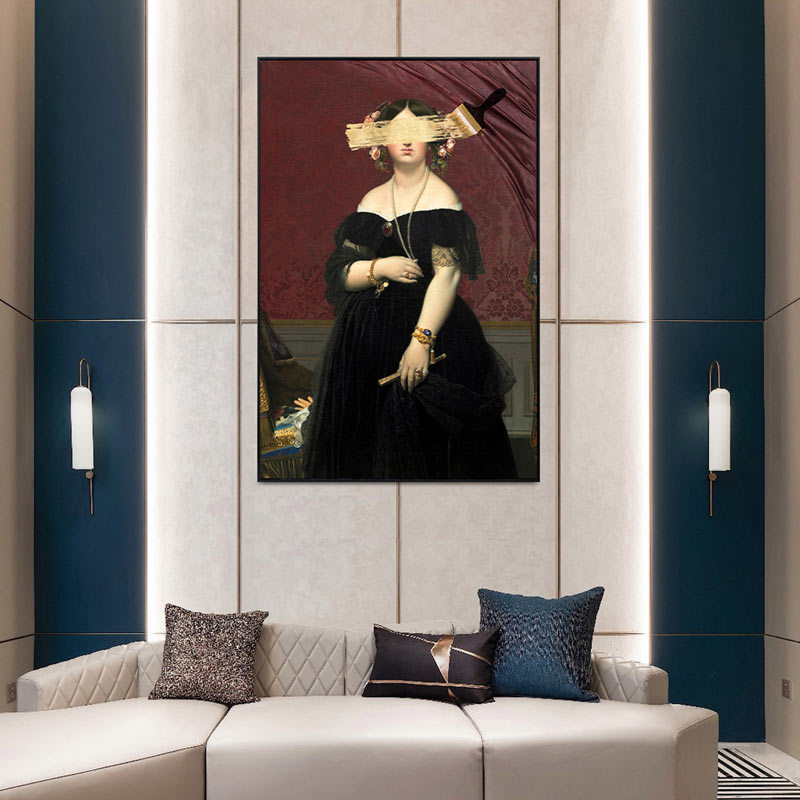 Hotsale High Quality Modern style Framed Canvas Wall Art Home living room wall decorations Abstract Oil Woman Painting